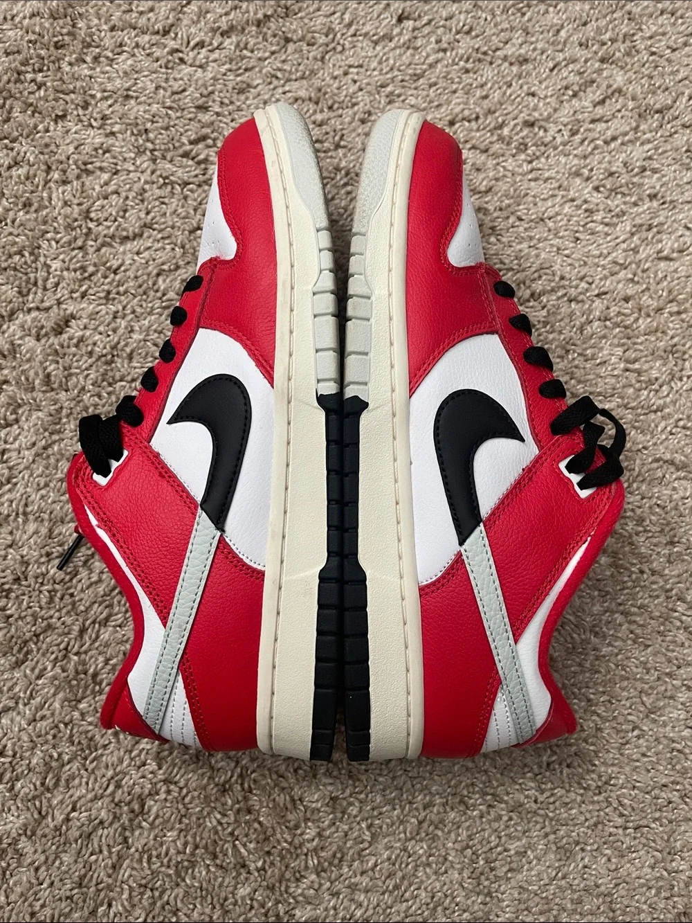 Nike Low-Top Sneakers in Red White and Black